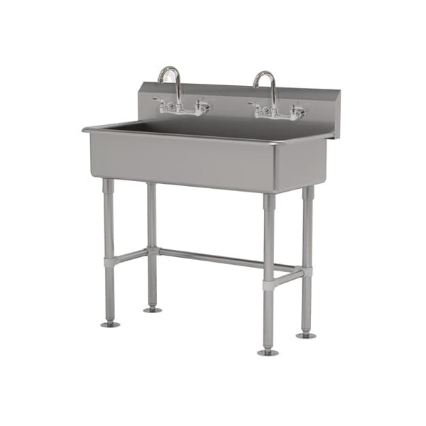2 Station NSF 16 Ga. 304 SS Floor Mounted Sink - Faucet Included
